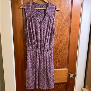 Purple Sleeveless Shirt Dress